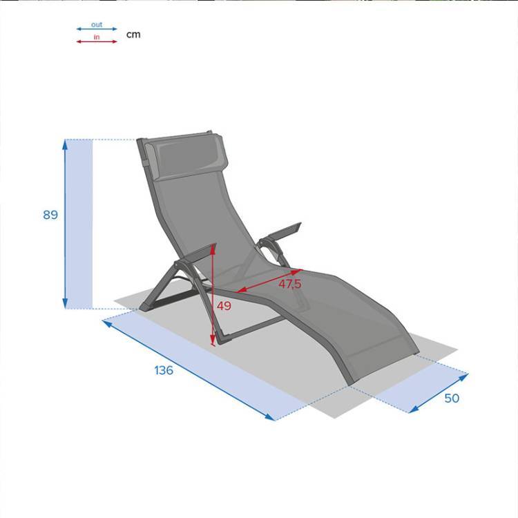 Tumbona Decima Antracita - Vista 4