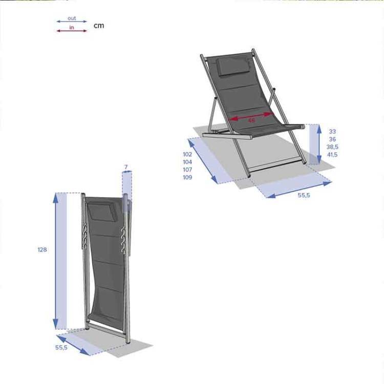 Tumbona Honolulu Burdeos - Vista 4
