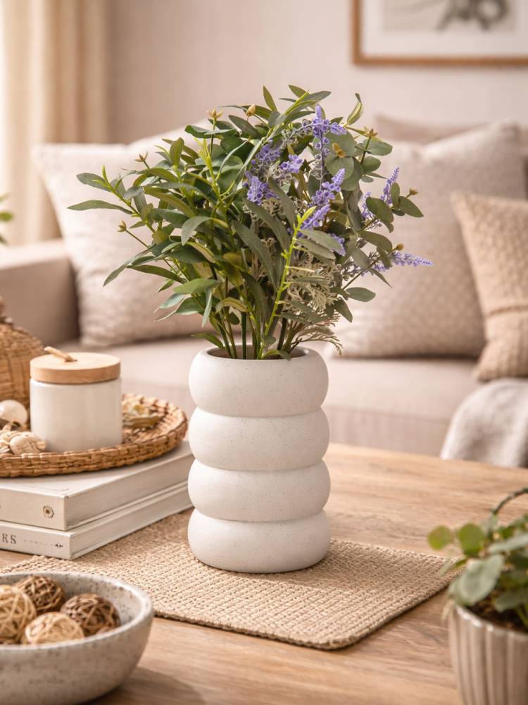 Flores E/Jarron Eucalipt vista 2